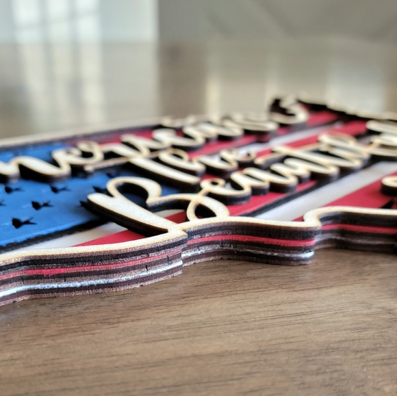 3d laser cut "America the Beautiful" sign/decor - Picture 2 of 3
